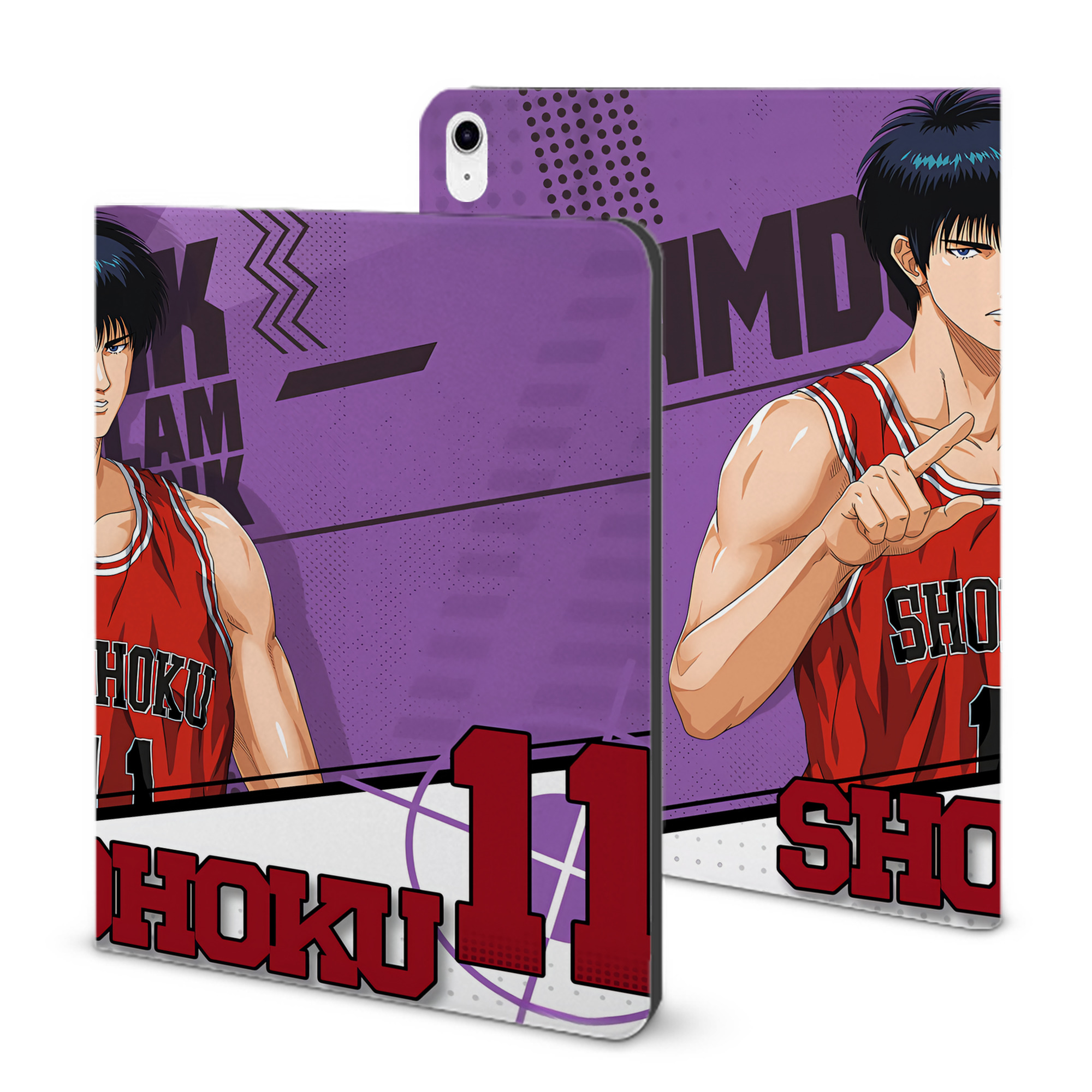 （画像用） SLAM DUNK／スラムダンク IPad ケース ブック型 PUレザー TPU 耐衝撃 軽量 薄型 ペン収納なし 全面保護 IPad 各モデル対応